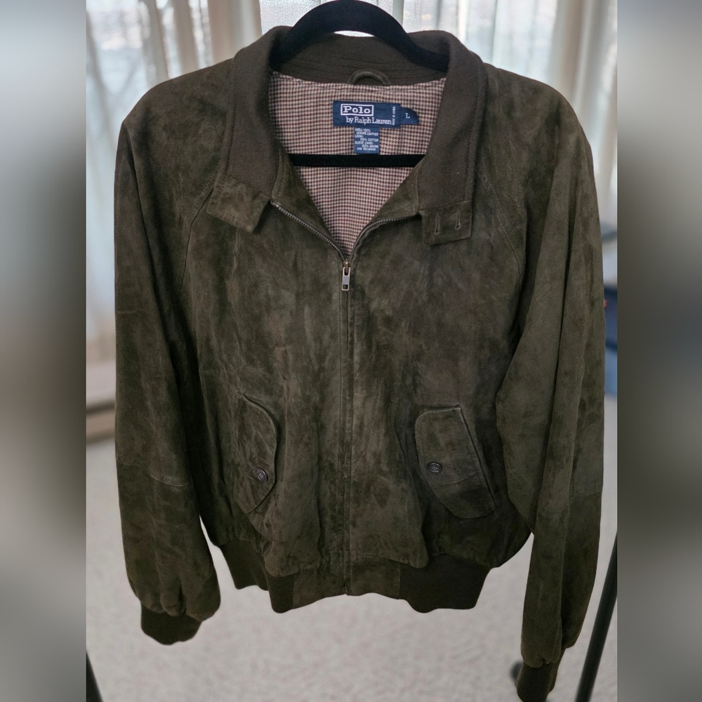 Ralph Lauren Men's Suede Bomber Jacket - Dark Green